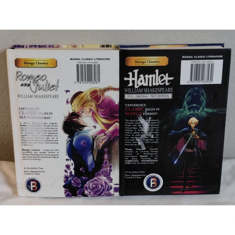 Manga Classics Shakespeare Romeo and Juliet & Hamlet Hardcover Lot of 2